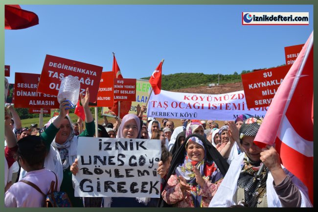 İki Köy Halkından Taş Ocağına Tepki Yürüyüşü