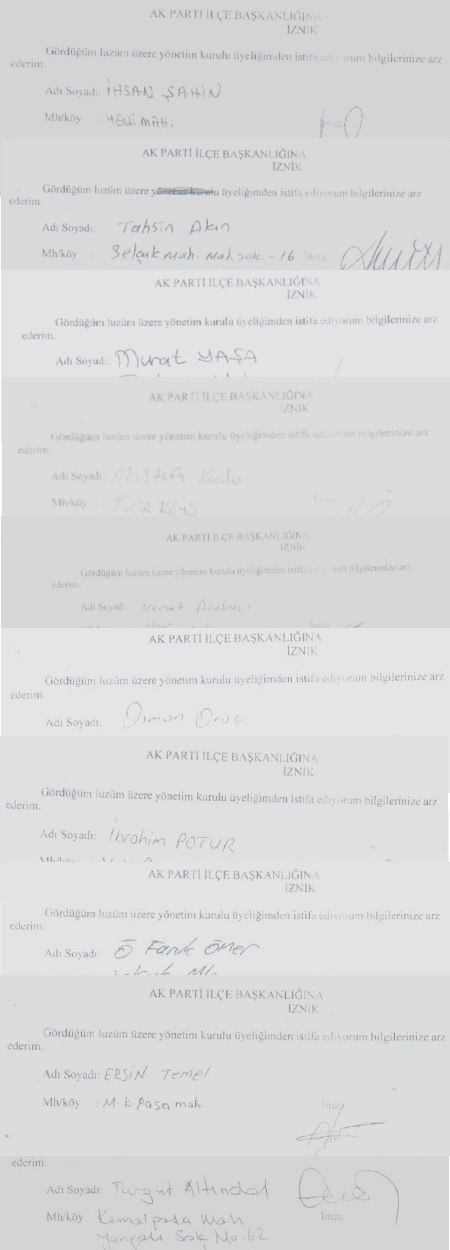 İznik Akp de İstifa Depremi
