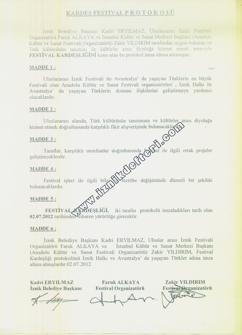 İznik Festivaline Kardeş Geldi