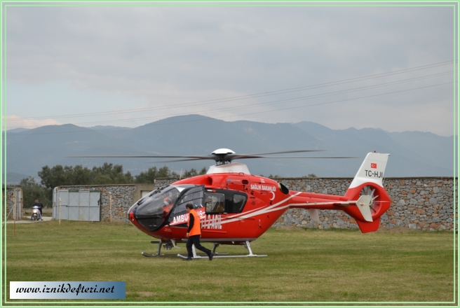 İznik’e Hava Ambulansı İçin Helikopter Pisti Yapılıyor
