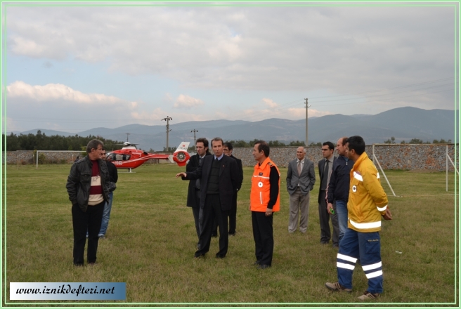 İznik’e Hava Ambulansı İçin Helikopter Pisti Yapılıyor